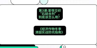 第3节：【核武药剂】爱恨交织的&ldquo;石硫合剂&rdquo;，到底该怎么用？，课程：《经济作物冬季清园&middot;实战防坑指南》#识农AI